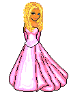 a blonde princess in a pink dress